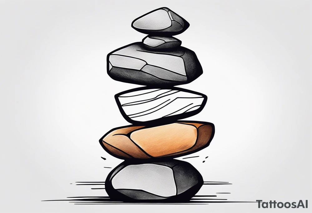 Rocks balancing on top of each other tattoo idea