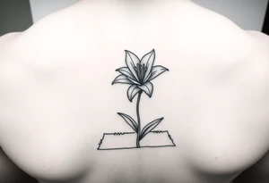 lily coming up out of the tile floor tattoo idea