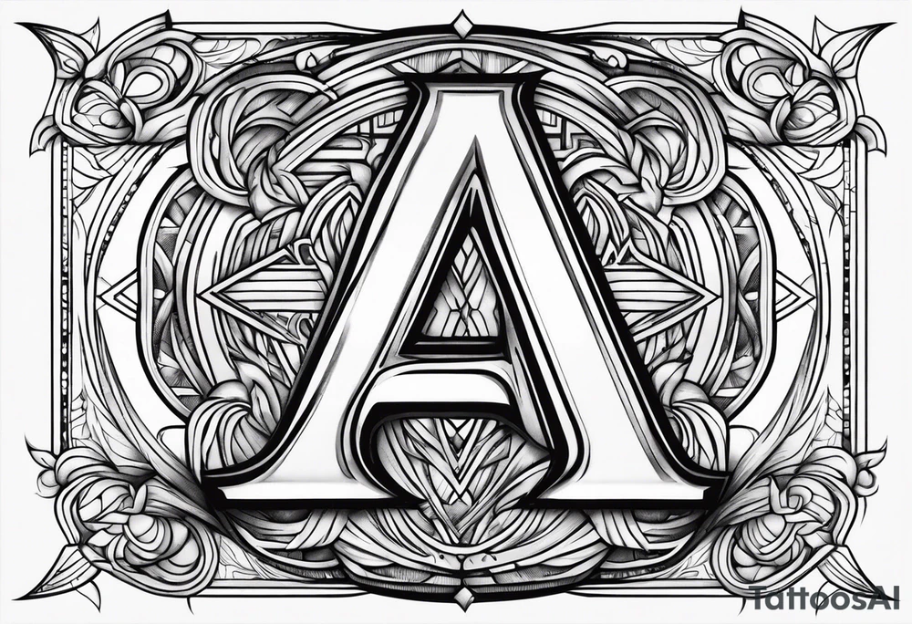 Letter A manly tattoo idea