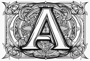 Letter A manly tattoo idea