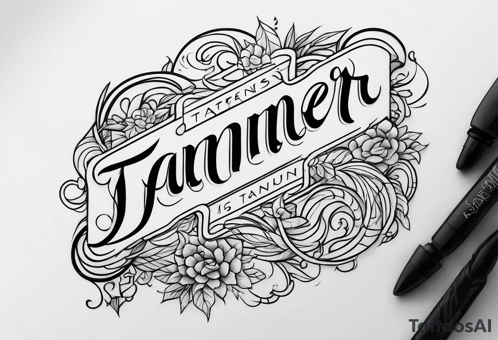 Tattoo that says tanner in script writing without a background tattoo idea