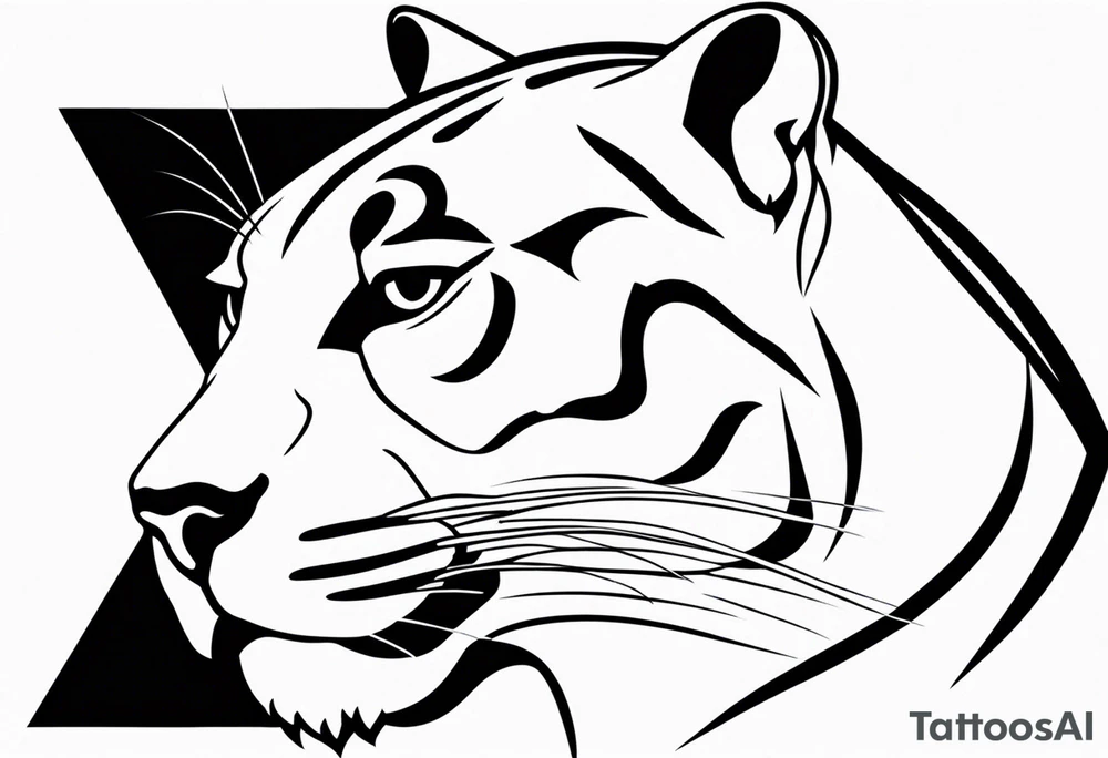 Black minimalist tattoo of a panther tattoo idea