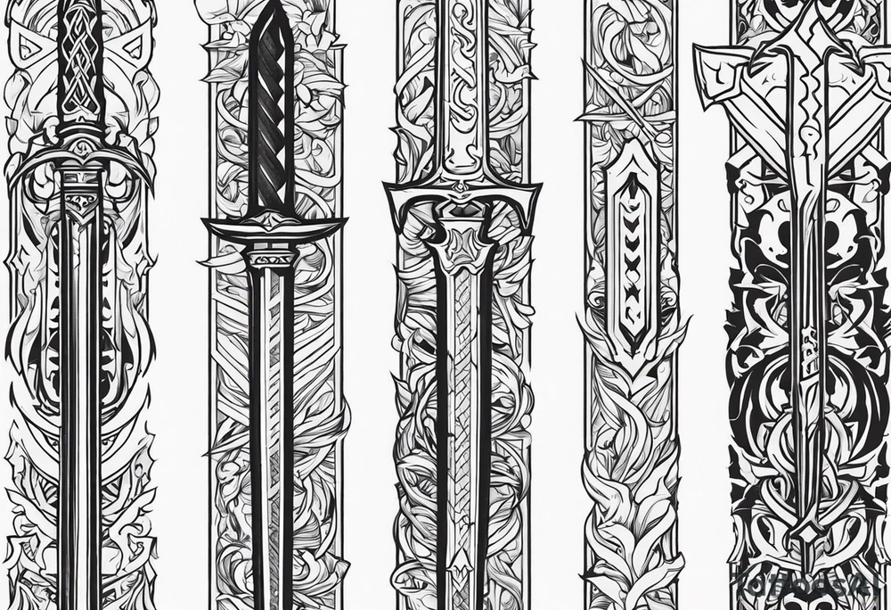 Valhalla swords tattoo idea