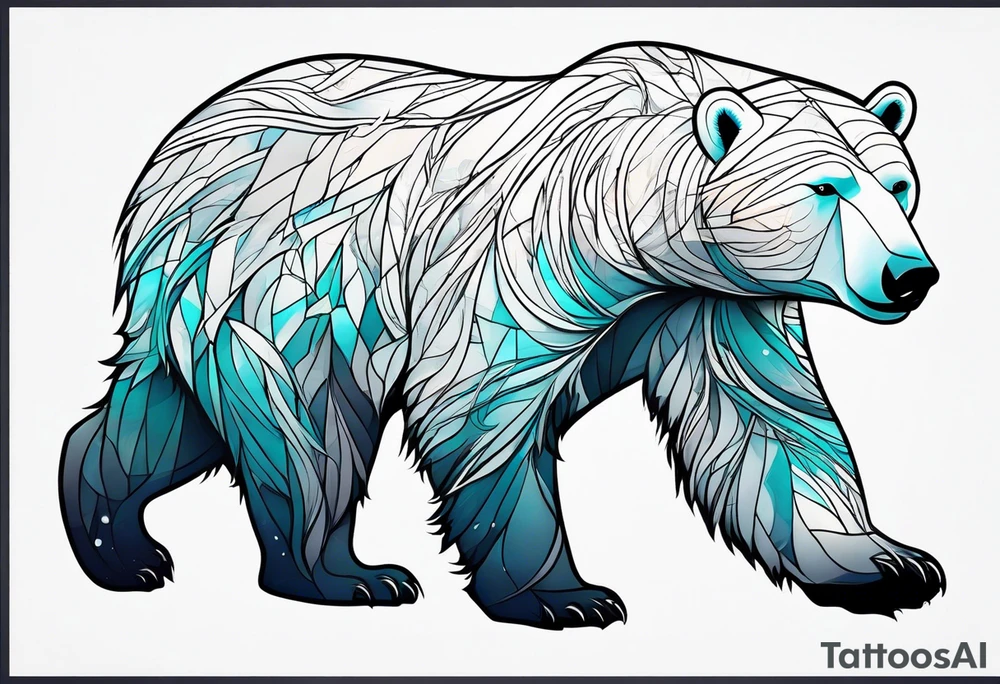 Polar bear in a minimalist but masculine 
 way tattoo idea