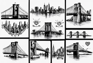 small New York 
vintage
Brooklyn Bridge tattoo idea