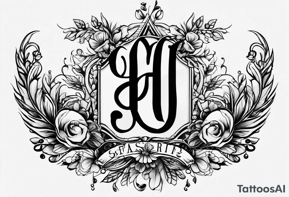 Sons initials PJ born August 29, 2020 tattoo idea Sons initials PJ born August 29, 2020 tattoo idea