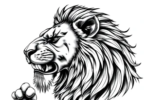 Powerful lion determined tattoo idea