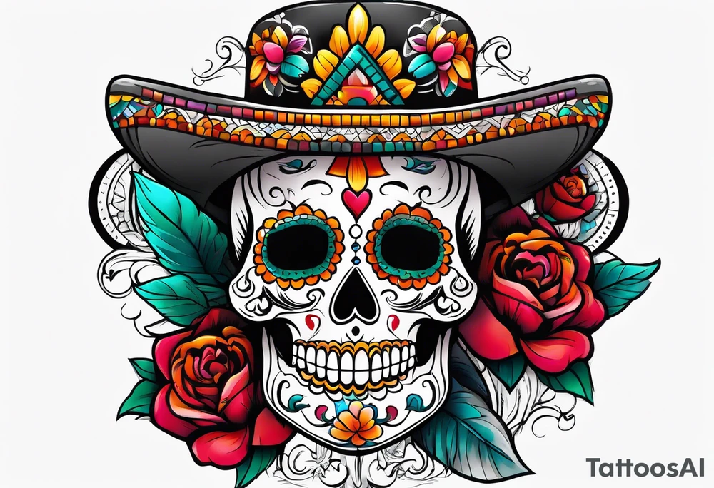 Mexico day of dead tattoo idea