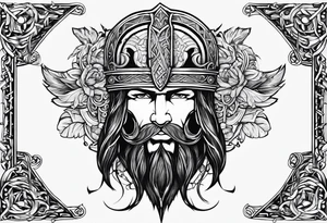 hombrera estilo medieval con rasgos vikingos tattoo idea