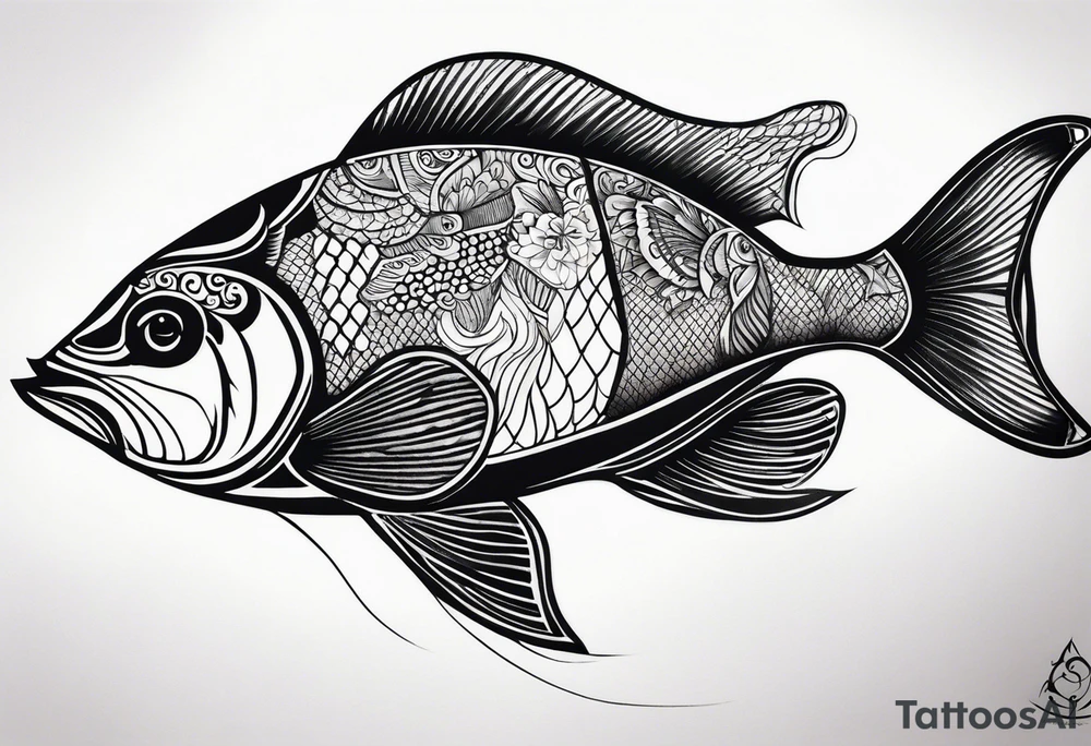 ocean fish for men's shoulder tattoo idea