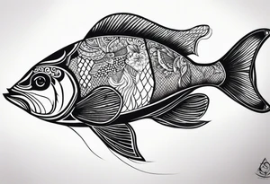 ocean fish for men's shoulder tattoo idea