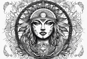 Large sun and moon tattoo that is tall 
Spiritual meaning behind it flowing into a falcon tattoo idea