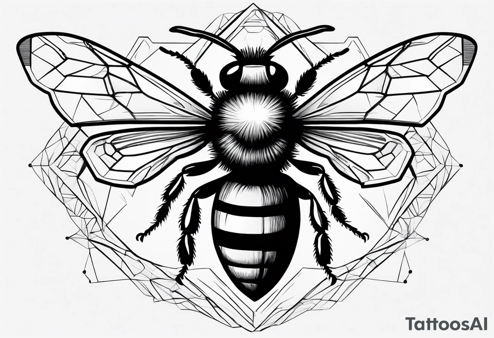 A bee symbolizing facing fears and best friendship with the letter b with it tattoo idea