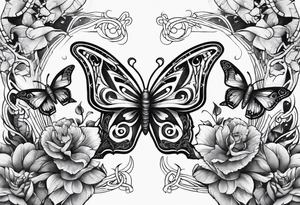 Butterflies surrounding a snake tattoo idea