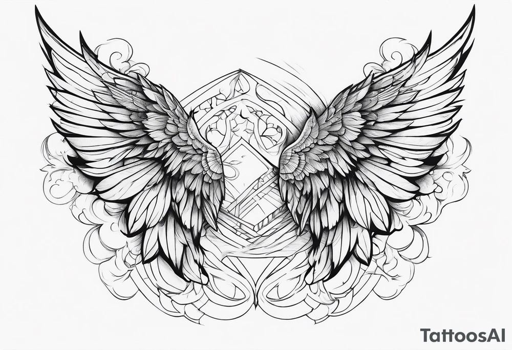 angle wings tattoo idea