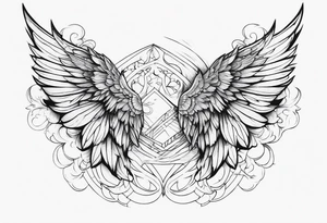 angle wings tattoo idea