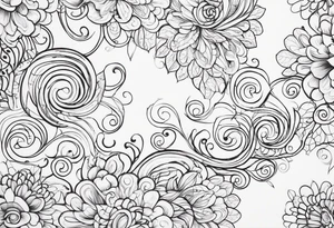 Swirls and whirls of lace repeating tattoo idea