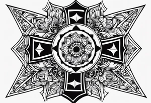It should be a cross tattoo but it should contain a name that no one should come to know and the name is Gloria tattoo idea