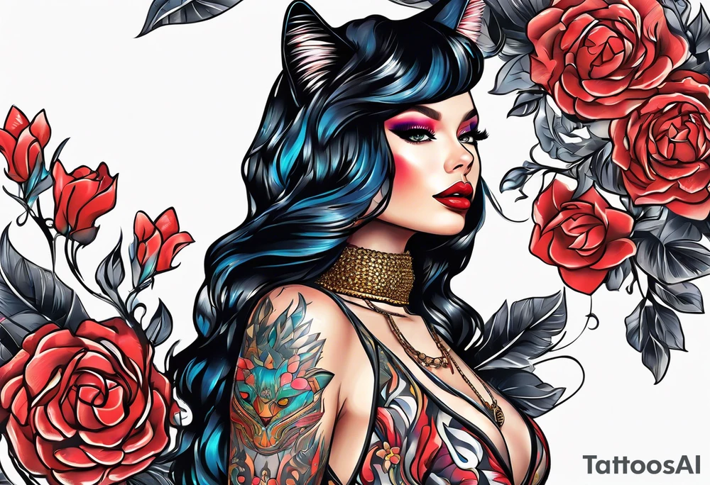 fashion illustration dojacat cat suit tattoo idea