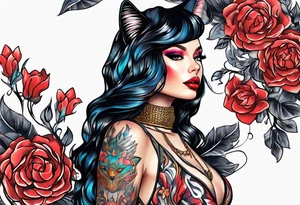 fashion illustration dojacat cat suit tattoo idea