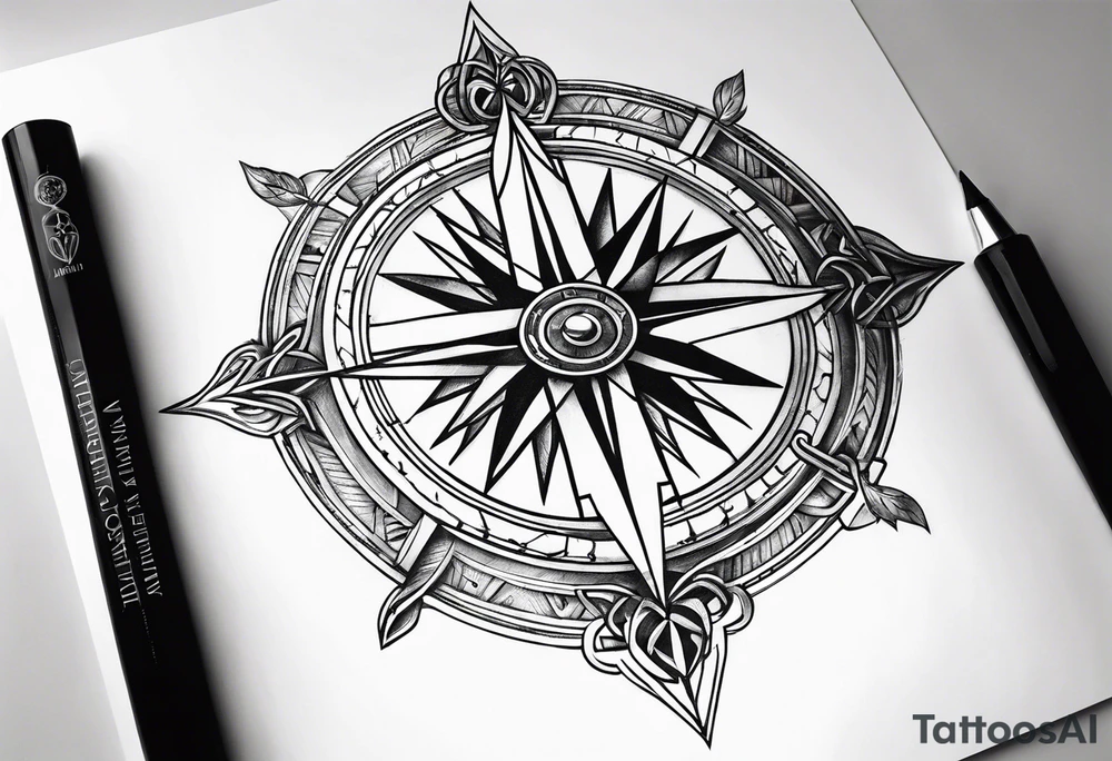 viking compass tattoo idea