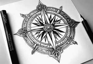 viking compass tattoo idea