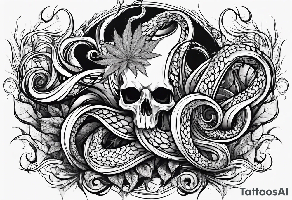 tentacles and weed tattoo idea