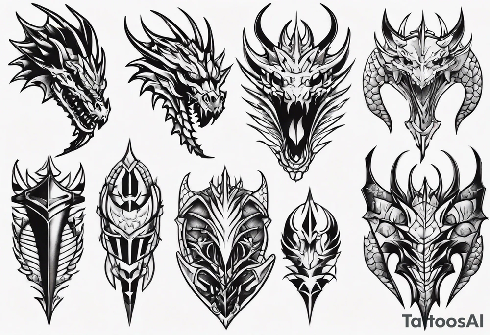 Dragon leg armor tattoo idea