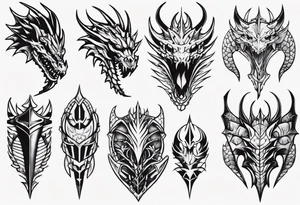 Dragon leg armor tattoo idea