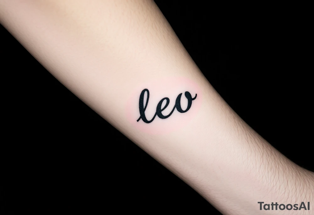 Fancy style "leo" for lion the king birth
 sign tattoo idea
