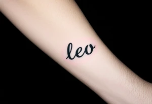 Fancy style "leo" for lion the king birth
 sign tattoo idea