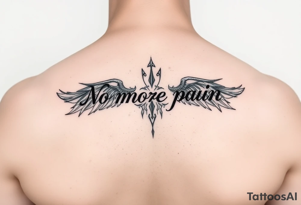 No more pain minimalistic fine line tattoo idea