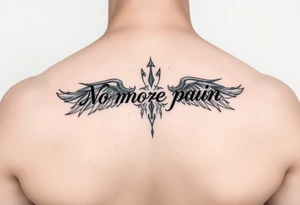 No more pain minimalistic fine line tattoo idea