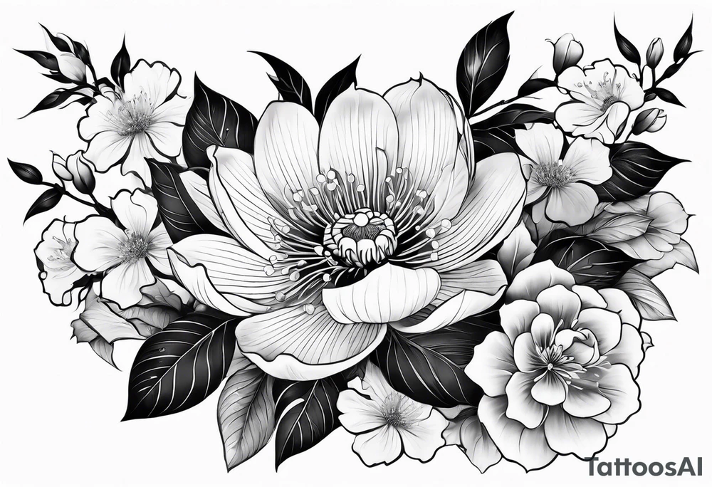 traditional Japanese flowers sleeve tattoo idea traditional Japanese flowers sleeve tattoo idea