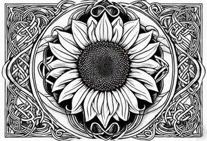 sunflower with a celtic dara knot center tattoo idea