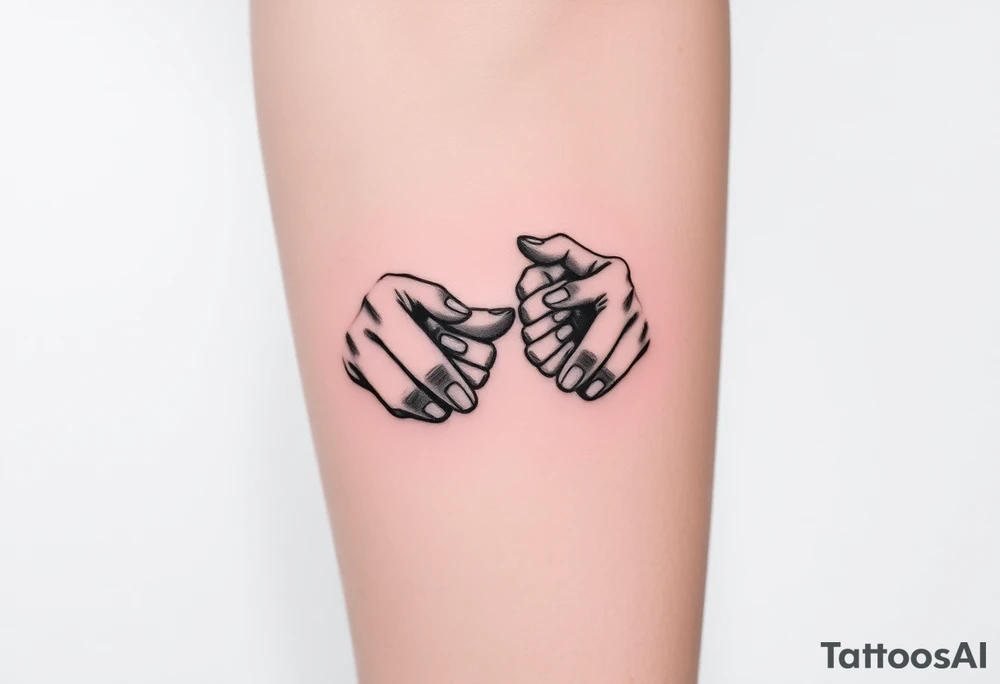 Two hands reaching for each other touching fingertips tattoo idea