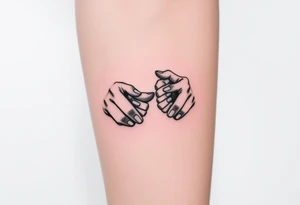 Two hands reaching for each other touching fingertips tattoo idea