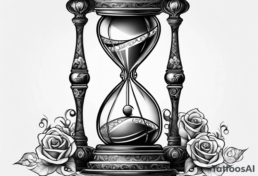 hourglass, blue-eyed girl, dice tattoo idea