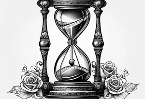 hourglass, blue-eyed girl, dice tattoo idea