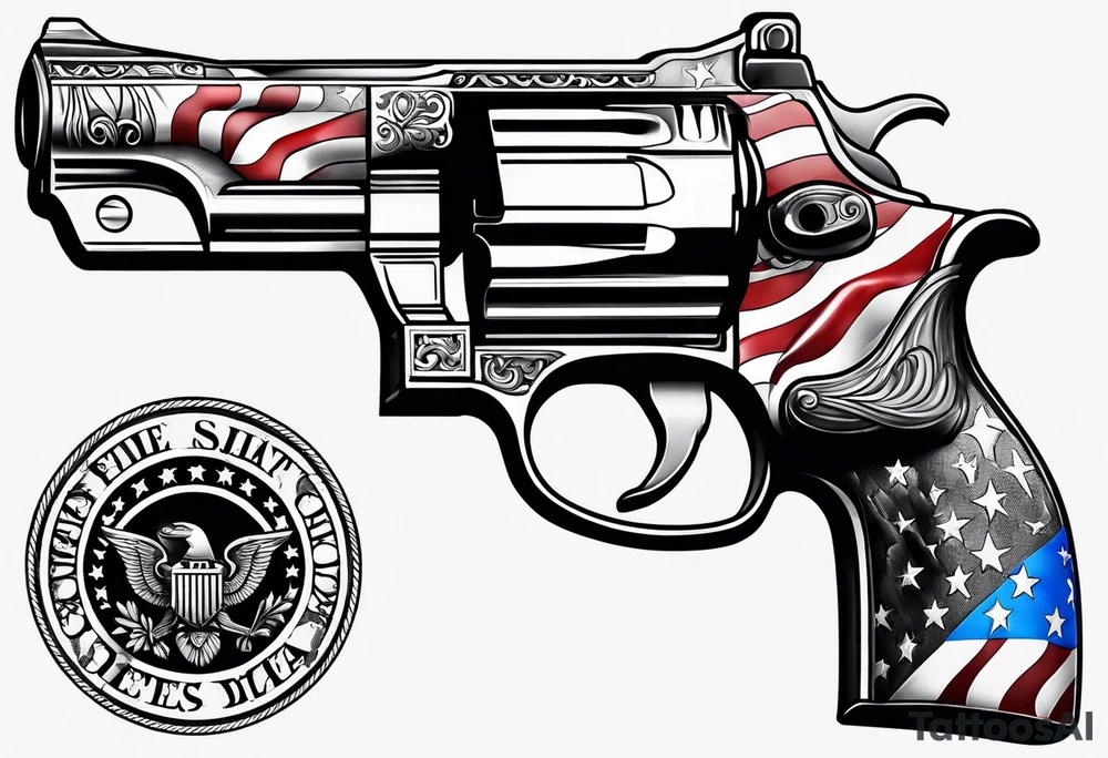 American flag gun tattoo idea
