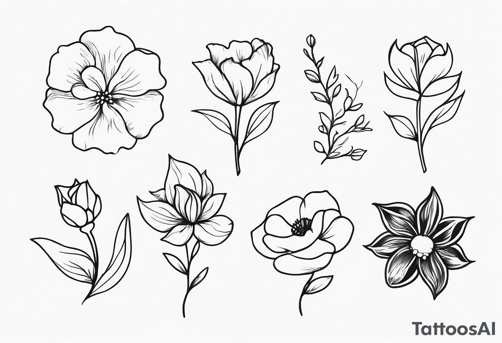 March April June November December birth flowers on infinity symbol tattoo idea