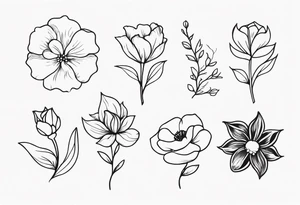 March April June November December birth flowers on infinity symbol tattoo idea