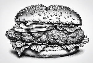 A fried chicken sandwich tattoo idea