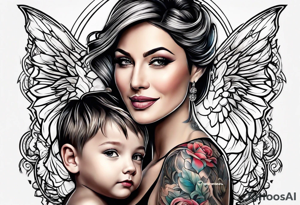 Mother and son tattoo idea