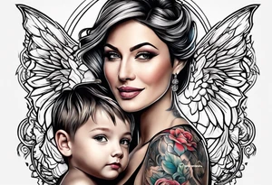 Mother and son tattoo idea