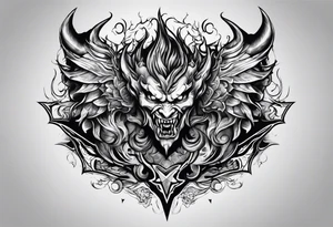 Demon attacking a boy tattoo idea