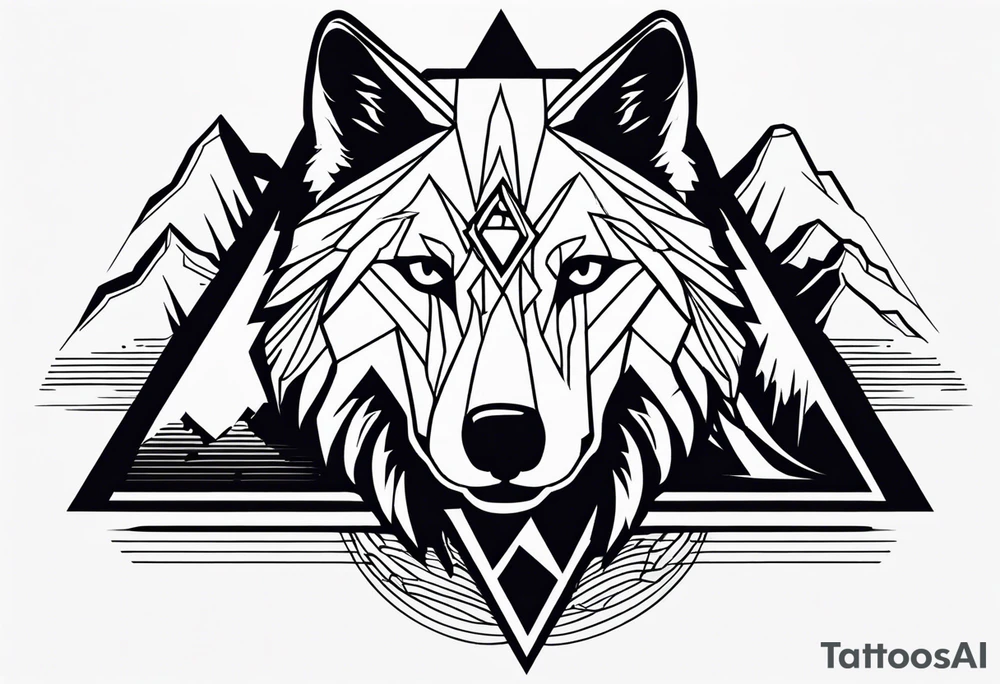 Mountains, wolf eyes underneath tattoo idea