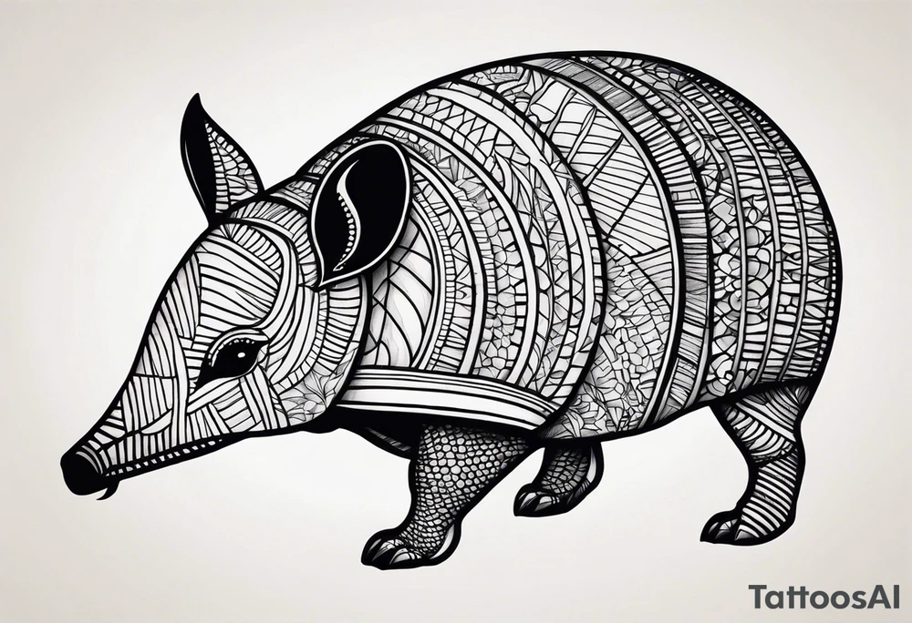 cute armadillo tattoo idea