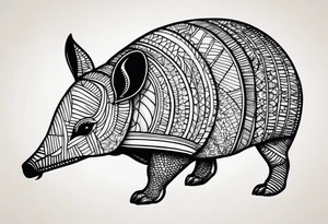 cute armadillo tattoo idea