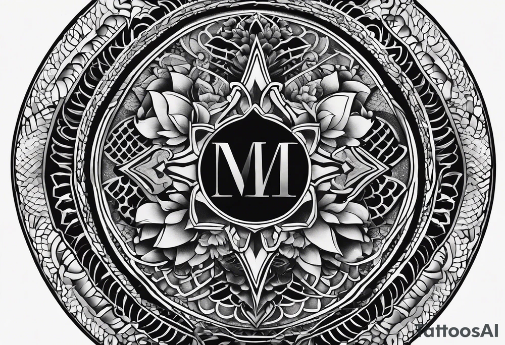 Patch of snake scales with roman numerals going verticals along edges tattoo idea